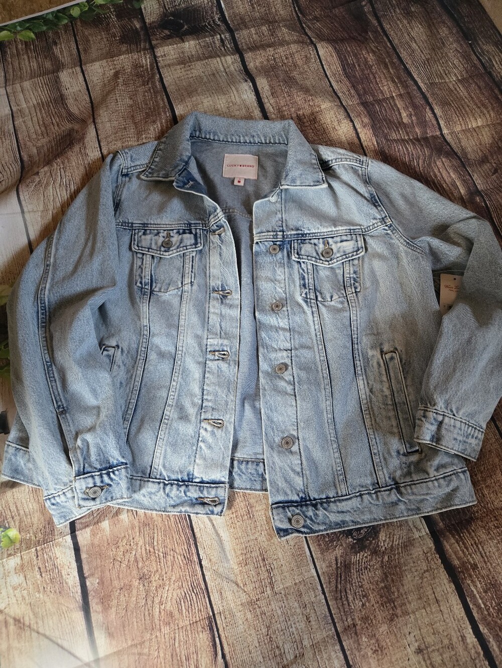 Lucky Brand Light Wash Denim Jacket with Chest Pockets